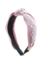 Cargar imagen en el visor de la galería, Fashion Stoned Pave Pearl Studded Mid Knot Headband
